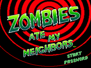 Zombies Ate My Neighbors title screen for Super Nintendo
